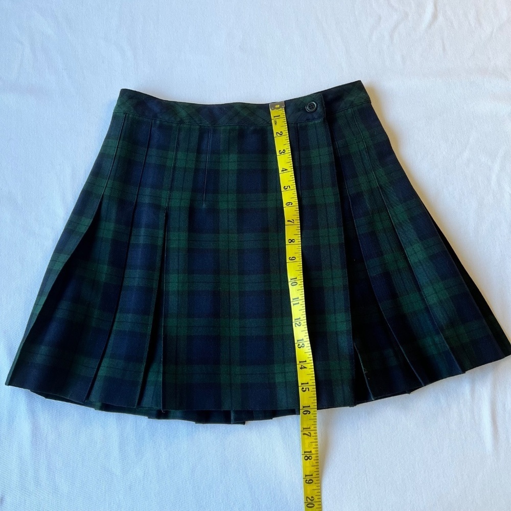 *FIRM PRICE* QMack Wrap Pleated Tartan Blackwatch Mini Skirt - Picture 5 of 11